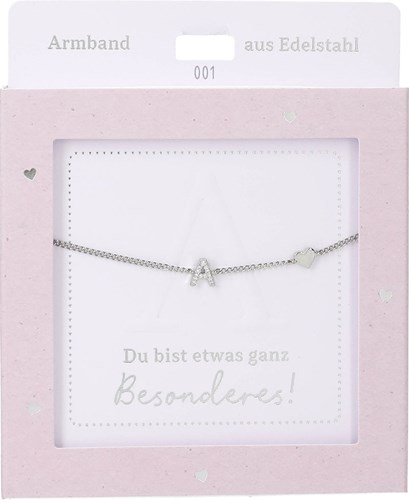 Depesche bracelet argenté avec cœur et lettre A - bijou d'amitié