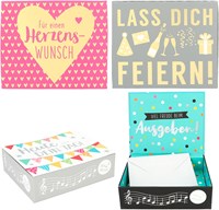 Depesche boîte cadeau argent avec musique et enveloppe - or rose