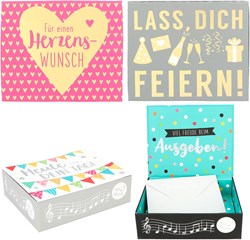 Depesche boîte cadeau exauceur de vœux avec musique et message - or