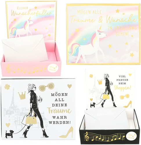 Depesche boîte cadeau argent avec musique et enveloppe - or rose-2