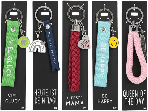Depesche porte-clés simili cuir gravure cœur - cadeau coloré