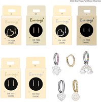 Depesche boucles d'oreilles bijoux enfant - boucles rondes colorées argent