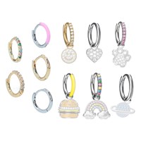 Depesche boucles d'oreilles bijoux enfant - boucles rondes colorées argent-3