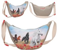 Depesche Miss Melody sac bandoulière - petit sac demi-lune POPPY SAND chevaux