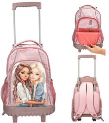 Depesche TOPModel sac à dos trolley DOTS rose à roulettes et pois