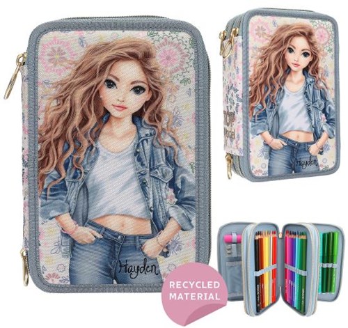 Depesche TOPModel trousse 3 compartiments bleu festival fun set scolaire