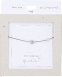 Depesche bracelet argent Heart of Gold avec lettre B - bijou femme