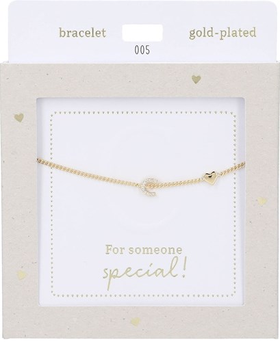 Depesche bracelet Heart of Gold doré avec lettre C et cristal