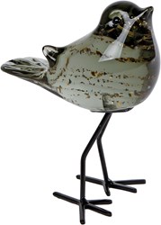 Van Manen sculpture oiseau décoration verre vert 11x8x14cm