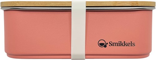 Smikkels boîte à lunch inox avec couvercle bambou rose 900ml enfant école