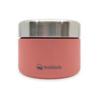 Smikkels boîte à fruits inox snackbox 420ml rose sans BPA pour l'école