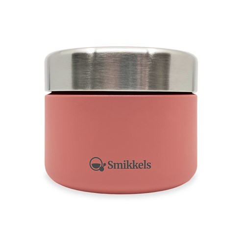 Smikkels boîte à fruits inox snackbox 420ml rose sans BPA pour l'école