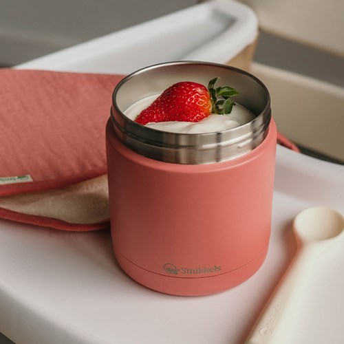 Smikkels thermos foodjar - Contenant à lunch inox rose 350ml-3