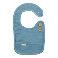 Smikkels - Bavoir en coton S - Bleu