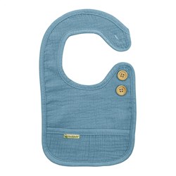 Smikkels - Bavoir en coton S - Bleu