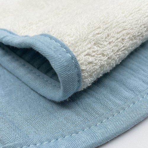 Smikkels épaule bébé lange coton set bleu - bavoir d'épaule-3