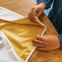 Smikkels bavoir à manches - Jaune - Bavoir bébé imperméable-3