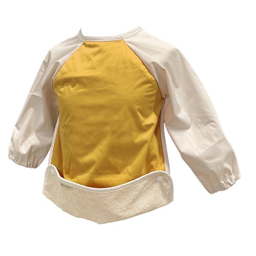 Smikkels bavoir à manches - Jaune - Bavoir bébé imperméable