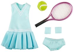 Kruselings vêtements de poupée Luna tenue de tennis bleue - set d'accessoires