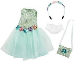 Kruselings vêtements de poupée Vera tenue de fête bleue - accessoires poupée