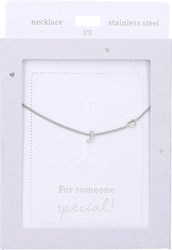 Collier Depesche Heart of Gold argenté avec lettre J femme