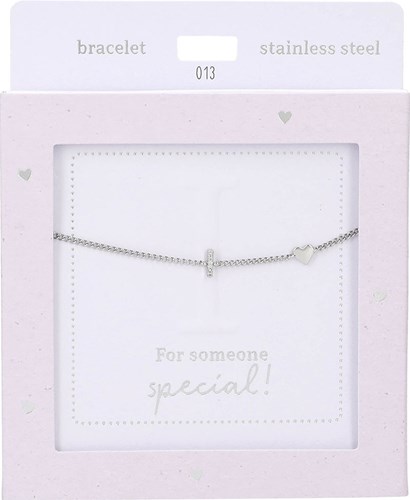 Depesche bracelet Heart of Gold argenté avec lettre I pour femmes