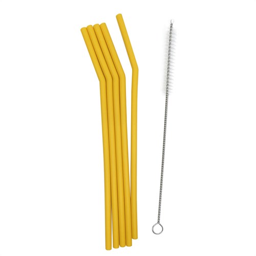 Smikkels - Pailles en silicone - Jaune