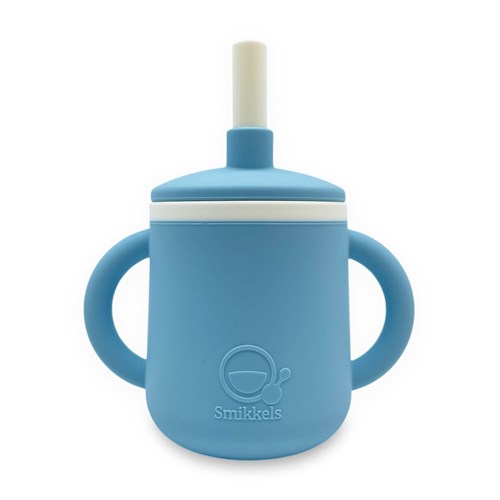 Smikkels - Gobelet enfant en silicone avec oreilles - Bleu