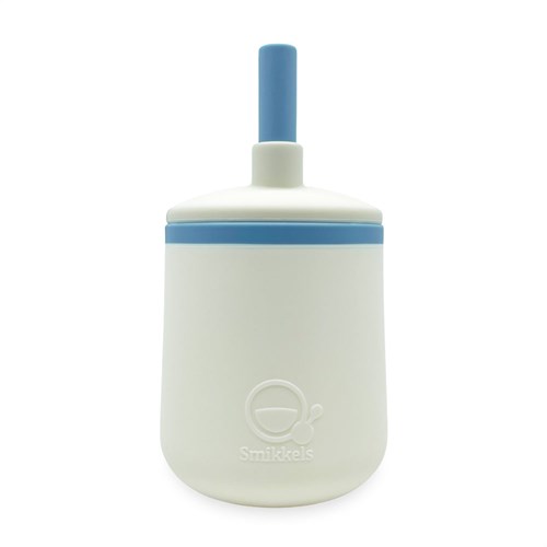 Smikkels - Gobelet enfant en silicone (blanc) - Bleu