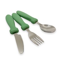 Smikkels - Couverts enfant en silicone 3 pièces - Vert