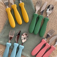 Smikkels - Couverts enfant en silicone 3 pièces - Vert-3