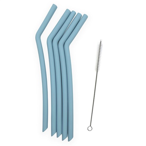 Smikkels - Pailles en silicone XL - Bleu
