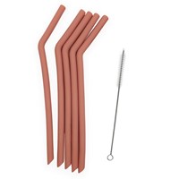 Smikkels - Pailles en silicone XL - Rose