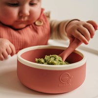 Smikkels - Bol enfant en silicone avec cuillère - Rose-3