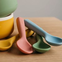 Smikkels - Cuillères en silicone (set) - Rose-3