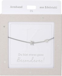 Depesche bracelet argenté avec lettre K et cœur - bijou d'amitié