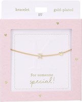 Depesche bracelet Heart of Gold avec lettre K - doré et cristal