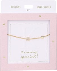 Depesche bracelet Heart of Gold avec lettre K - doré et cristal