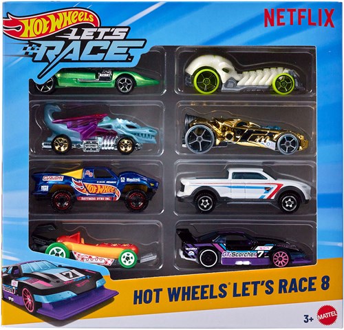 Voitures jouets Hot Wheels Let's Race 8-pack série Netflix