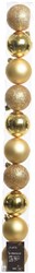 Decoris boules de Noël plastique or 6cm set luxe paillettes sapin