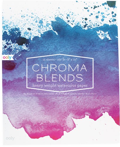 Ooly papier aquarelle Chroma Blends poids lourd - 15 feuilles multicolores