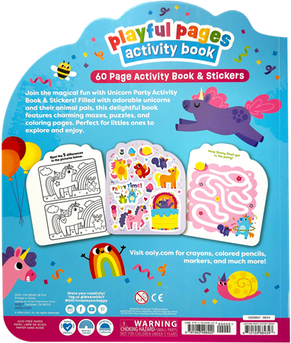 Ooly livre d'activités fête licorne avec autocollants et jeux 60 pages-2