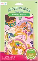 Ooly Stickiville autocollants - chiots et pêches - parfumés - 2 feuilles