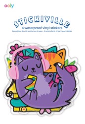 Ooly stickers Stickiville Silly Kitties vinyle lot de 4 autocollants chats