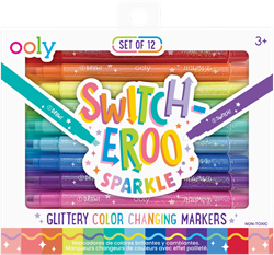 Ooly marqueurs pailletés changeant de couleur - set de 12 - stylos créatifs