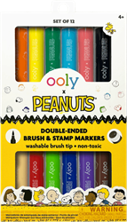 Ooly feutres Peanuts marqueurs pinceau et tampon double face 12 couleurs