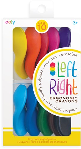 Ooly crayons ergonomiques - set de 10 couleurs - pour gauchers et droitiers