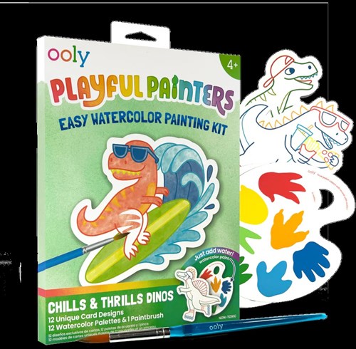 Ooly set de peinture aquarelle jouet - Playful Painters dinosaures à peindre-2