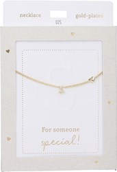 Depesche collier or Heart of Gold avec lettre S et cristal