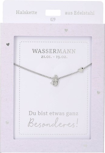 Depesche collier Verseau signe du zodiaque argent ou or 42-47cm